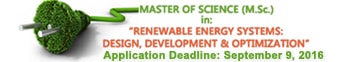 Master of Science (M.Sc.) in Renewable Energy Systems: Design, Development and Optimization